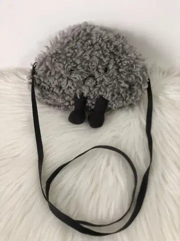 Jellycat 복슬복슬 그레이 숄더백