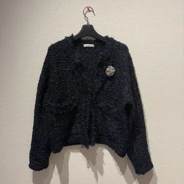 SHIPS 라메 트위드 프린지 자켓