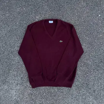 라코스테 버건디 V넥 니트