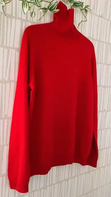 UNIQLO 캐시미어 100% 빨간색 터틀넥 스웨터 XL 여성용