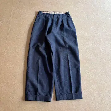 50s 60s 울 슬랙스 스트라이프 초와이드