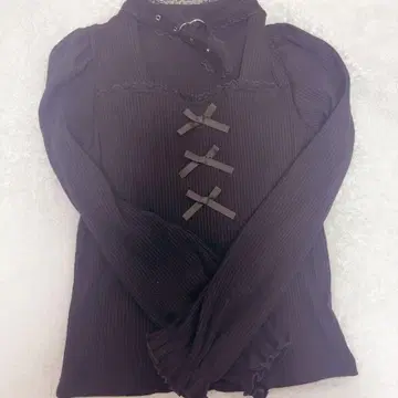 MARS 하트 벨트 골지 긴팔 상의