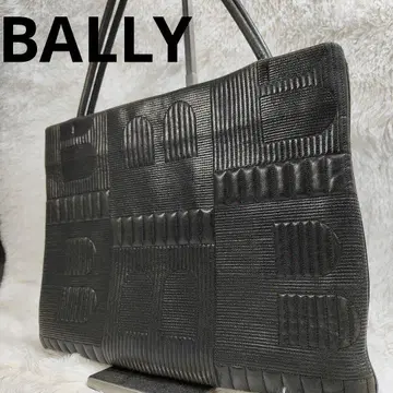레어 BALLY 토트백 가죽 B로고 가죽 코인 케이스 포함 블랙
