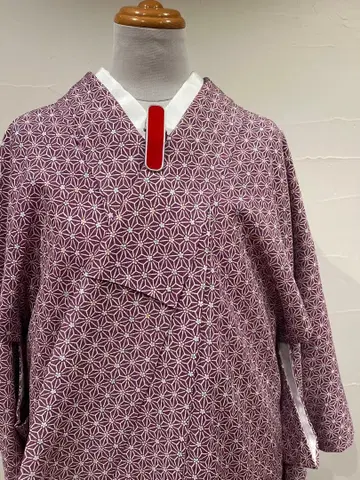 세탁 가능한 이중 기모노 보라색 계열 마름모 패턴 새상품급 중고