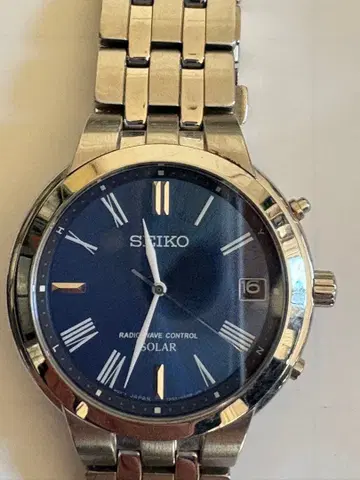 SEIKO 솔라 손목시계 네이비