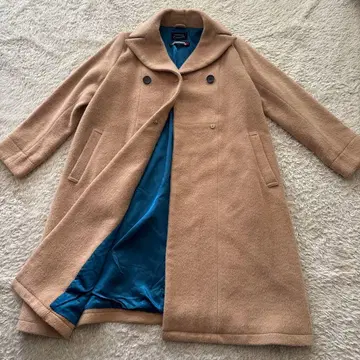 알파카 울 롱 코트 베이지 일본제