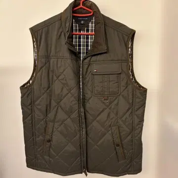 TOMMY HILFIGER 퀼팅 베스트 L 올리브 그린