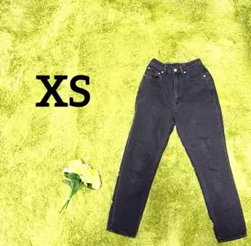 팬츠 XS 블랙 스키니 데님 빈티지 캐주얼 스트레이트