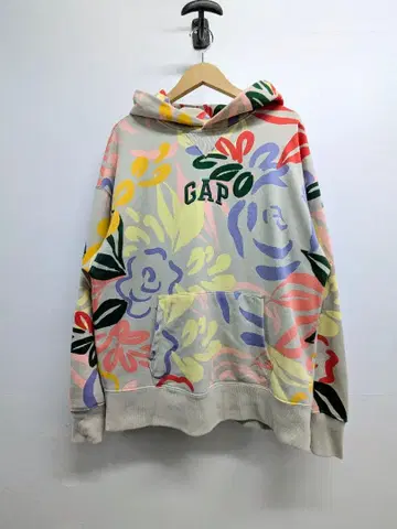 GAP 플로럴 프린트 로고 자수 후드 맨투맨 갭 레어 단종