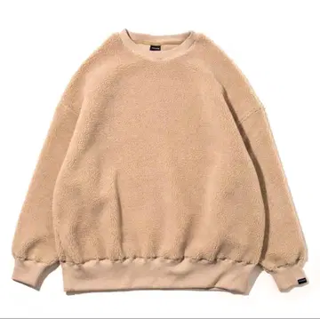 APPLEBUM 애플밤 오버 사이즈 보아 크루 베이지 XL