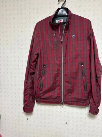 빨간색 체크 캐주얼 자켓