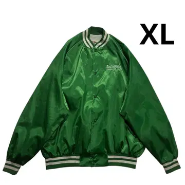 90s USA제 WestArk 나일론 바시티 자켓 그린 화이트 기업계