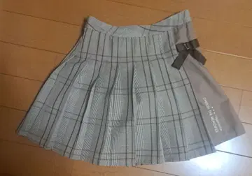 조피아노 랩 스타일 플리츠 체크 치마바지 브라운