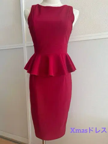 페플럼 드레스 레드