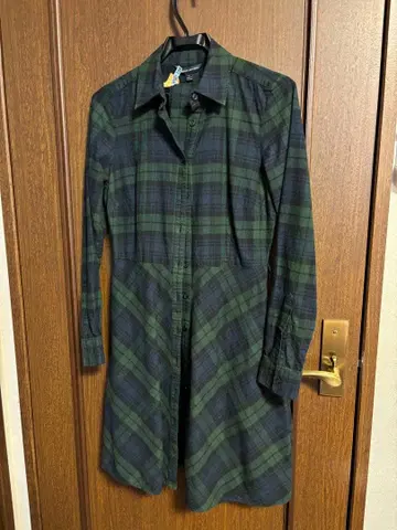 새상품급 BROOKS BROTHERS 타탄 체크 긴팔 원피스