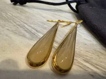 루카스 잭 골드 화이트 드롭 귀걸이