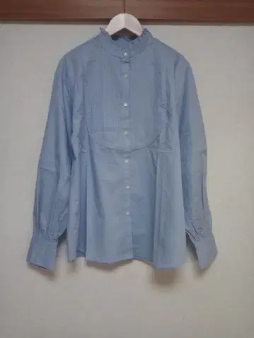 SLOBE IENA 코튼 스탠드 프릴 블라우스