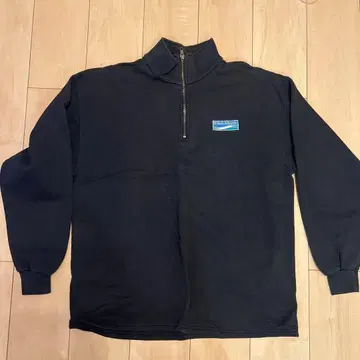 Lee 블랙 하프 지퍼 맨투맨