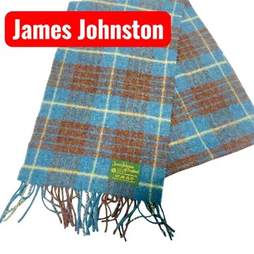 James Johnston 램스울 머플러 체크 무늬