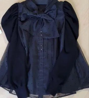 셀포드 도트, 플레어, 리본 블라우스