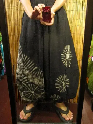 배송비 포함 9 새상품*모노톤 타이다이 염색*코튼 소재*빅 알라딘 팬츠