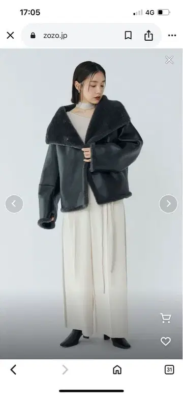 LAGUNAMOON 페이크 무스탕 스탠드 카라 코트