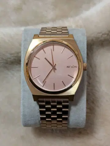 NIXON 타임 테러 작동 중 닉슨 쿼츠 로즈 골드 남성용