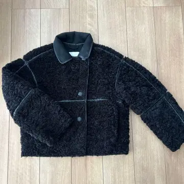 새상품급 h&m 테디 자켓 XS 오버 사이즈 보아 블랙