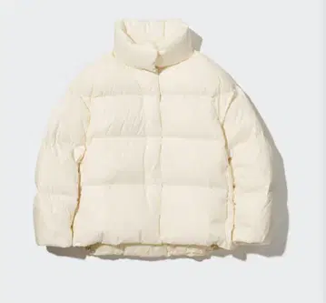 새상품급 유니클로 파우더 소프트 다운 자켓 아이보리 S 사이즈