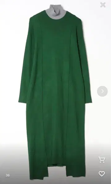 UN3D. 그린 니트 원피스 긴팔