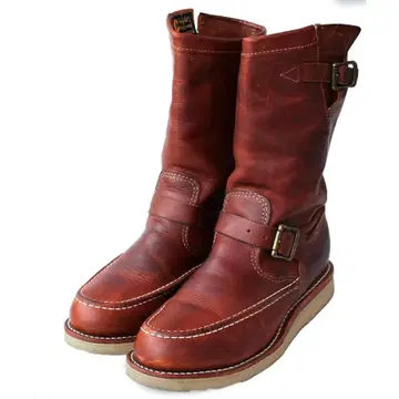 CHIPPEWA 엔지니어 부츠 바이커 부츠 모크토우 블랙 택 브라운