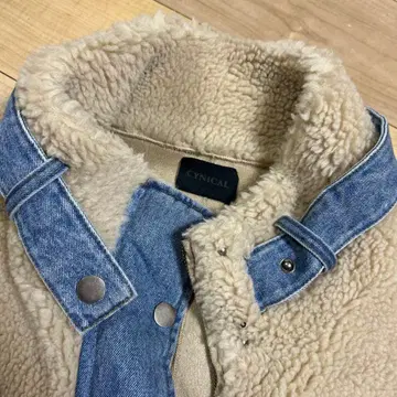 시니컬 데님 보아 블루종 시니컬 무스탕 보아 x 헤비 온스 데님