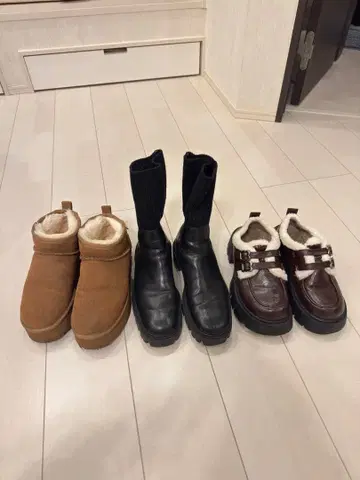 ZARA 어그 부츠 브라운 블랙
