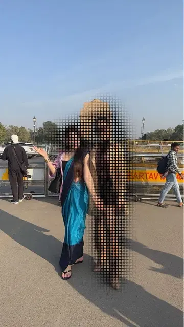 파랑 검정 그라데이션 샐리 착용 및 탈의 간편