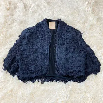 시빌라 프린지 볼레로 오분 소매 네이비 결혼식 파티