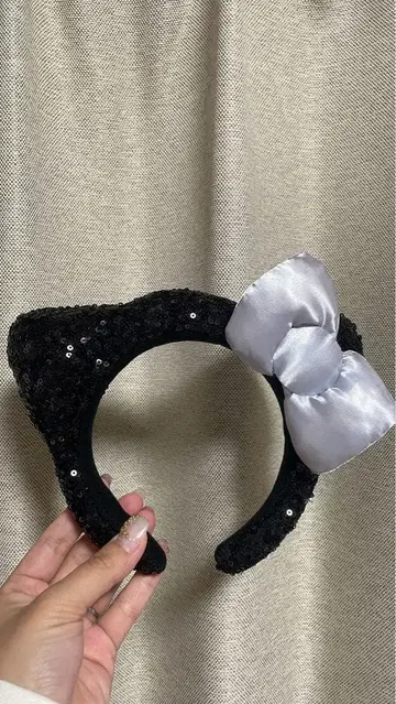 키티 블랙 귀 머리띠