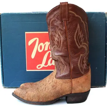 Tony Lama 웨스턴 부츠 브라운 바이커 컨트리 토니 라마