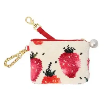 FEILER 러브러리 바이 페이러 스트로베리 도트 키&카드 파우치