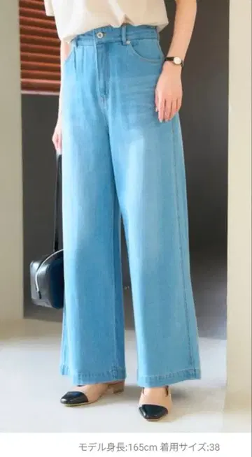 새상품 로페피크닉 [ 허리 혁명 데님 ] 38 와이드 데님