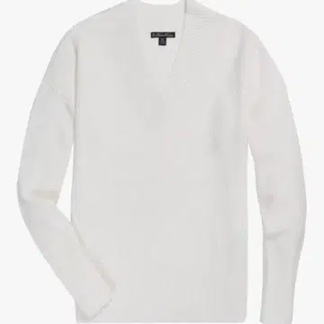 브룩스브라더스 여성용 니트 화이트 V넥 S