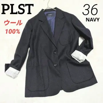 PLST 플라스테 네이비 테일러드 자켓 울 100% 36