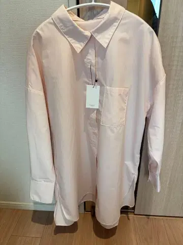 [새상품] basement online 빅 실루엣 셔츠 핑크