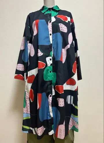 컬러풀 아트 패턴 롱 셔츠 원피스 리라앤시타