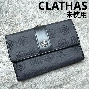 [ 미사용 ] CLATHAS 클레이 3단 폴더형 지갑 가마구치 블랙