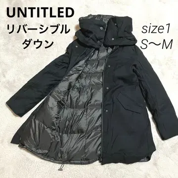 언타이틀 리버서블 다운 코트 볼륨 컬러 울 블랙 S M