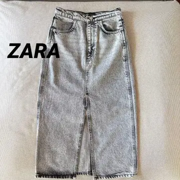 [ ZARA ] 터키산 그레이 데님 앞 슬릿 타이트 스커트 XS 자라