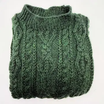 아일랜드제 피셔맨즈 스웨터 짙은 녹색 미사용품