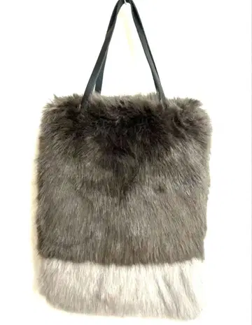 helen moore 퍼 토트백 그레이