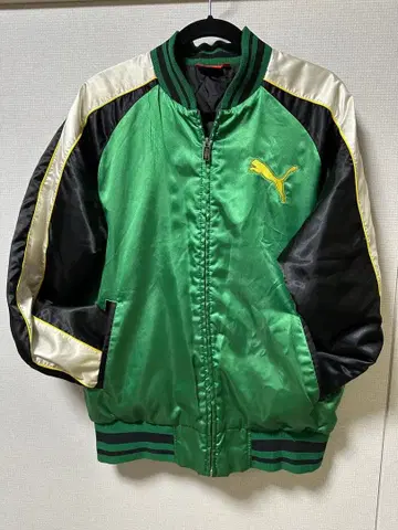 푸마 자수 로고 바시티 자켓 충전솜 뒷면 빅 로고 와펜 바이컬러 LL