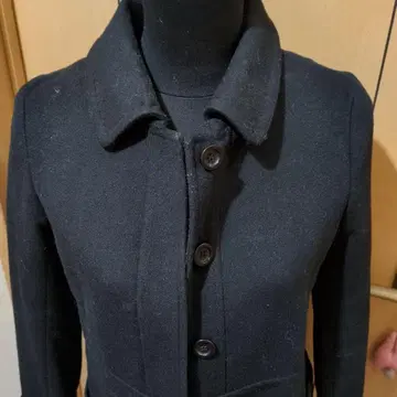 PROPORTION 블랙 울 혼방 코트 사이즈 3